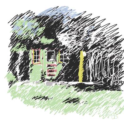 An abstract sketch of a shed.