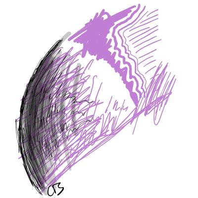 An abstract drawing of a storm.