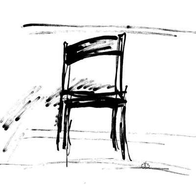 A rough sketch of a chair.